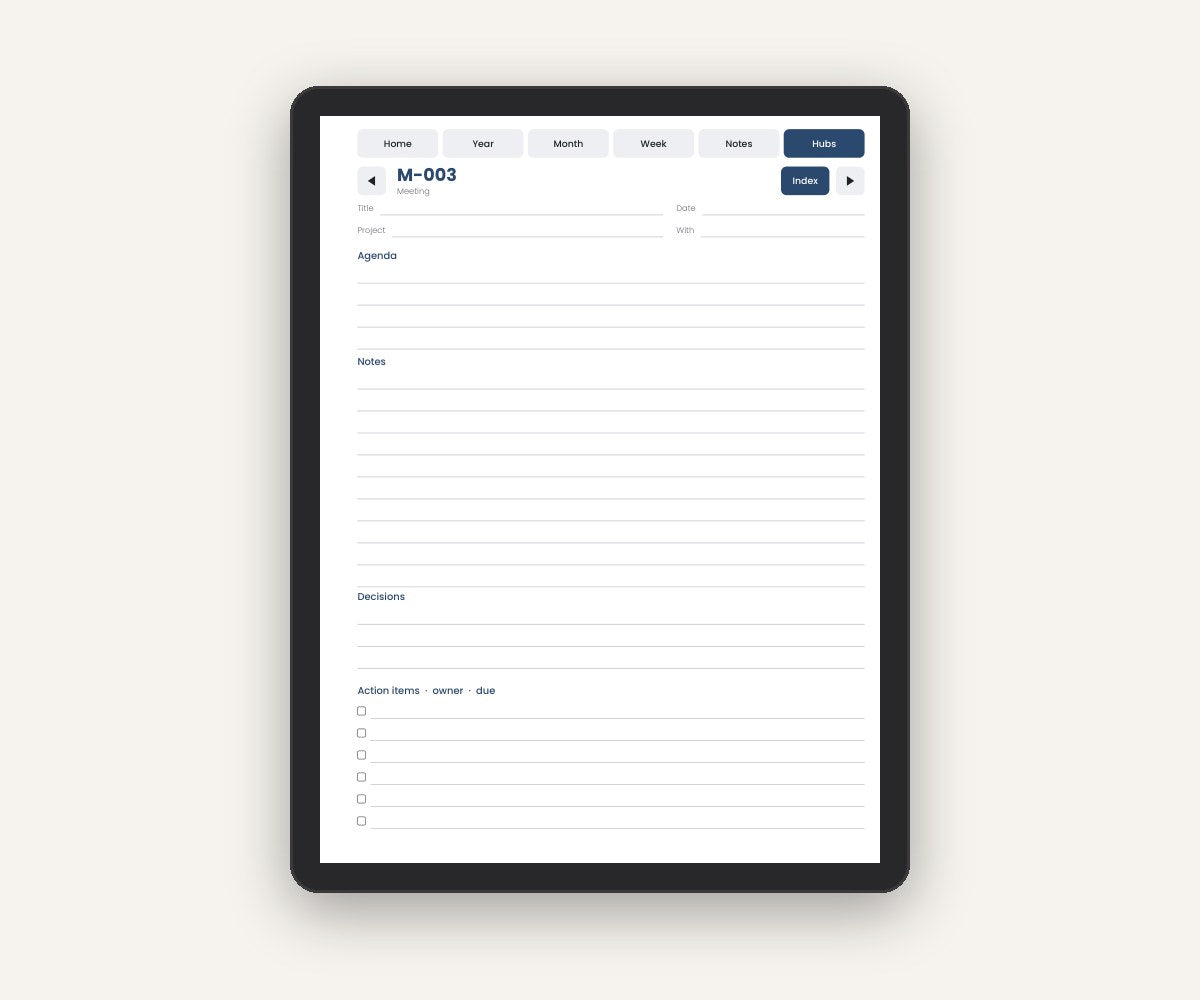 Meeting page